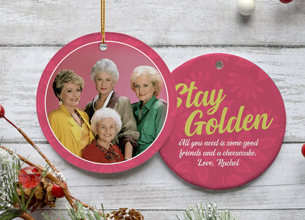 keepsake personalized stay golden christmas ornament – Christmas ornament, holiday tree decoration or gift