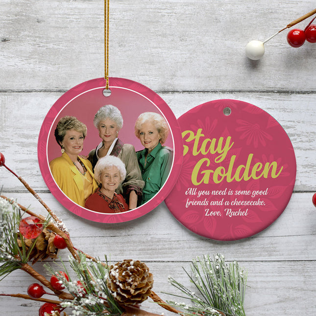 keepsake personalized stay golden christmas ornament – Christmas ornament, holiday tree decoration or gift