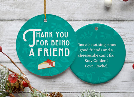 holiday personalized thank you for being a friend christmas ornament – Christmas ornament, holiday tree decoration or gift