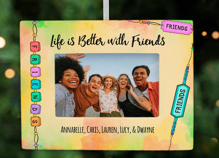 decorative personalized friends picture frame photo ornament – Christmas ornament, holiday tree decoration or gift