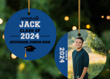 custom personalized graduation photo christmas ornament – Christmas ornament, holiday tree decoration or gift