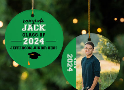 custom personalized graduation photo christmas ornament – Christmas ornament, holiday tree decoration or gift