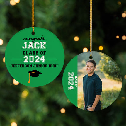 custom personalized graduation photo christmas ornament – Christmas ornament, holiday tree decoration or gift