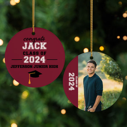keepsake personalized graduation photo christmas ornament – Christmas ornament, holiday tree decoration or gift