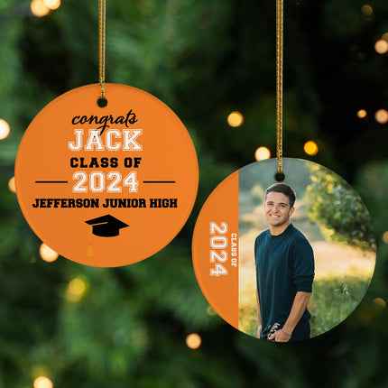 engraved personalized graduation photo christmas ornament – Christmas ornament, holiday tree decoration or gift