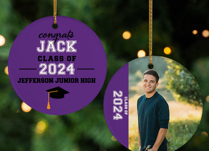 decorative personalized graduation photo christmas ornament – Christmas ornament, holiday tree decoration or gift