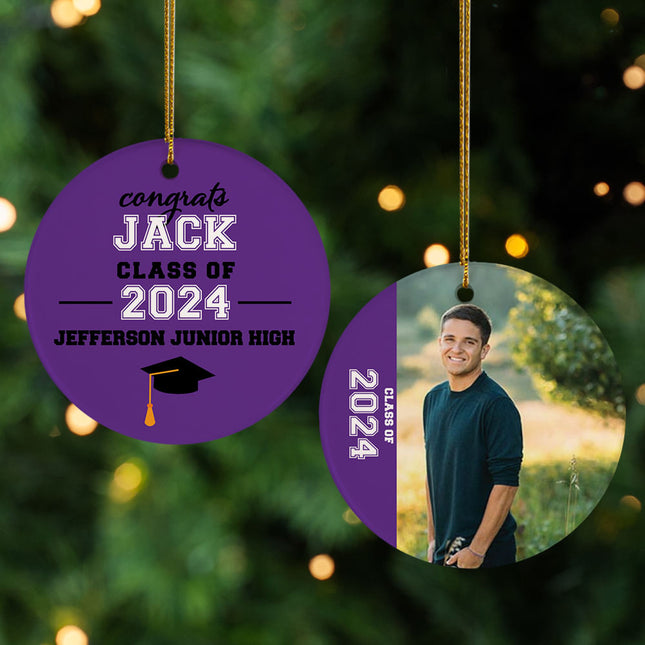 decorative personalized graduation photo christmas ornament – Christmas ornament, holiday tree decoration or gift