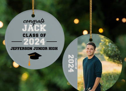 holiday personalized graduation photo christmas ornament – Christmas ornament, holiday tree decoration or gift