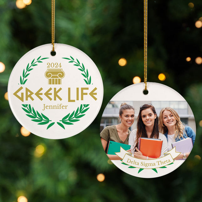 holiday personalized greek life christmas ornament – Christmas ornament, holiday tree decoration or gift