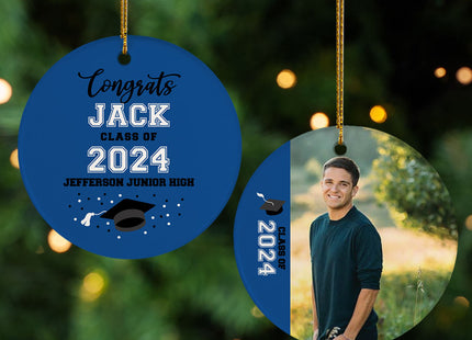 custom personalized graduation christmas ornament - yellow – Christmas ornament, holiday tree decoration or gift