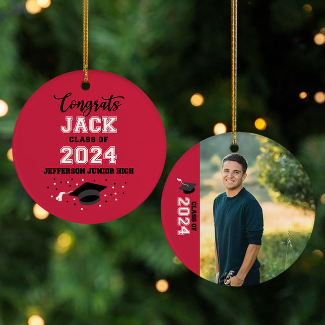 decorative personalized graduation christmas ornament - purple – Christmas ornament, holiday tree decoration or gift