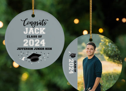 custom personalized graduation christmas ornament - gold – Christmas ornament, holiday tree decoration or gift
