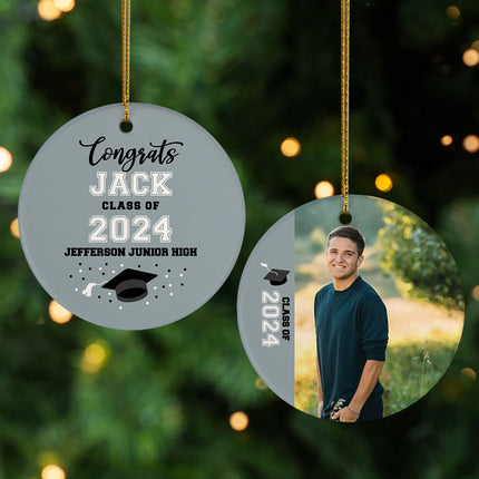 custom personalized graduation christmas ornament - gold – Christmas ornament, holiday tree decoration or gift