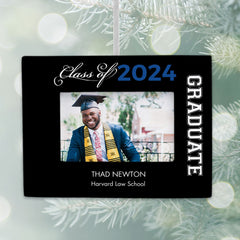 decorative personalized college graduate picture frame photo ornament – Christmas ornament, holiday tree decoration or gift