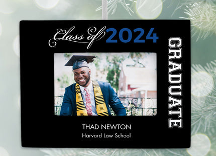 decorative personalized college graduate picture frame photo ornament – Christmas ornament, holiday tree decoration or gift
