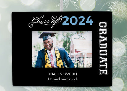 holiday personalized college graduate picture frame photo ornament – Christmas ornament, holiday tree decoration or gift