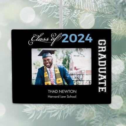 holiday personalized college graduate picture frame photo ornament – Christmas ornament, holiday tree decoration or gift