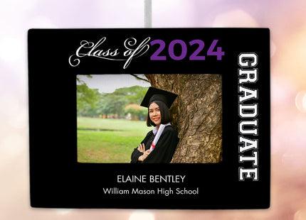 keepsake personalized graduate picture frame photo ornament – Christmas ornament, holiday tree decoration or gift