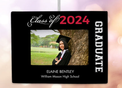 holiday personalized graduate picture frame photo ornament – Christmas ornament, holiday tree decoration or gift