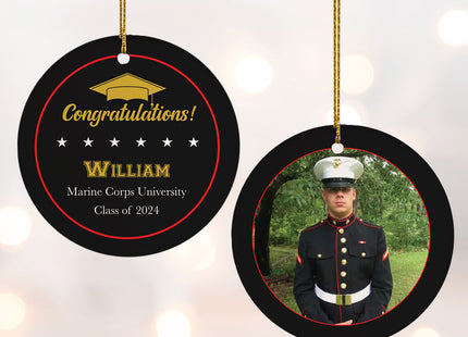 keepsake personalized military graduation christmas ornament – Christmas ornament, holiday tree decoration or gift