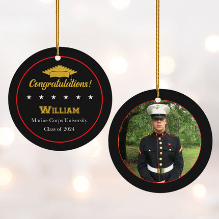keepsake personalized military graduation christmas ornament – Christmas ornament, holiday tree decoration or gift