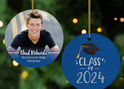 decorative personalized graduation photo christmas ornament – Christmas ornament, holiday tree decoration or gift