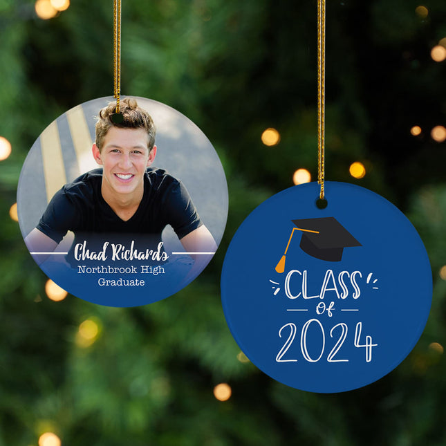decorative personalized graduation photo christmas ornament – Christmas ornament, holiday tree decoration or gift