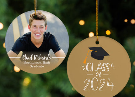 engraved personalized graduation photo christmas ornament – Christmas ornament, holiday tree decoration or gift