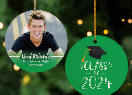 holiday personalized graduation photo christmas ornament – Christmas ornament, holiday tree decoration or gift