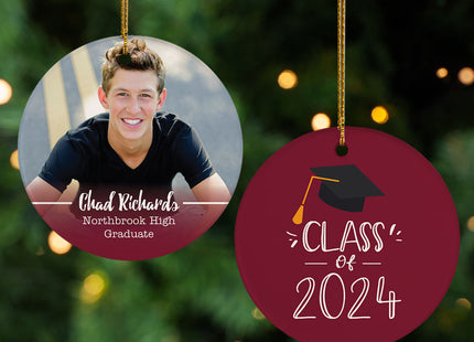 custom personalized graduation photo christmas ornament – Christmas ornament, holiday tree decoration or gift
