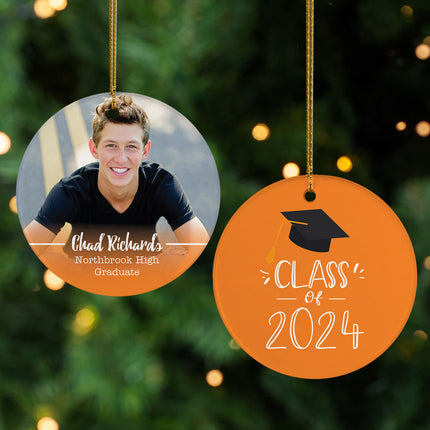 decorative personalized graduation photo christmas ornament – Christmas ornament, holiday tree decoration or gift