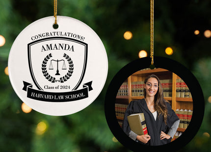 decorative personalized law school christmas ornament – Christmas ornament, holiday tree decoration or gift