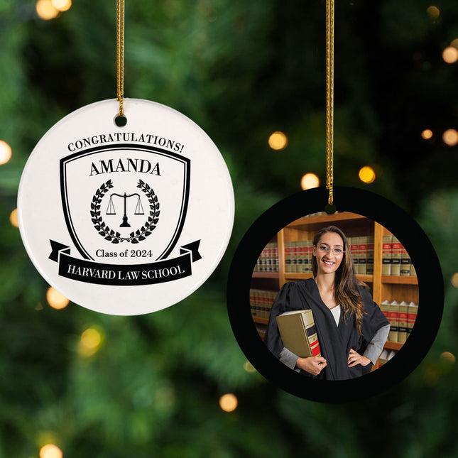 decorative personalized law school christmas ornament – Christmas ornament, holiday tree decoration or gift