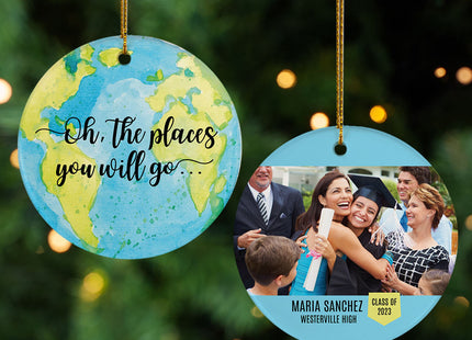 keepsake personalized the places you'll go christmas ornament – Christmas ornament, holiday tree decoration or gift