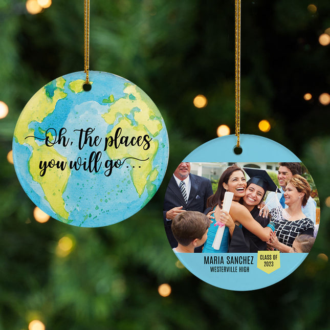 keepsake personalized the places you'll go christmas ornament – Christmas ornament, holiday tree decoration or gift