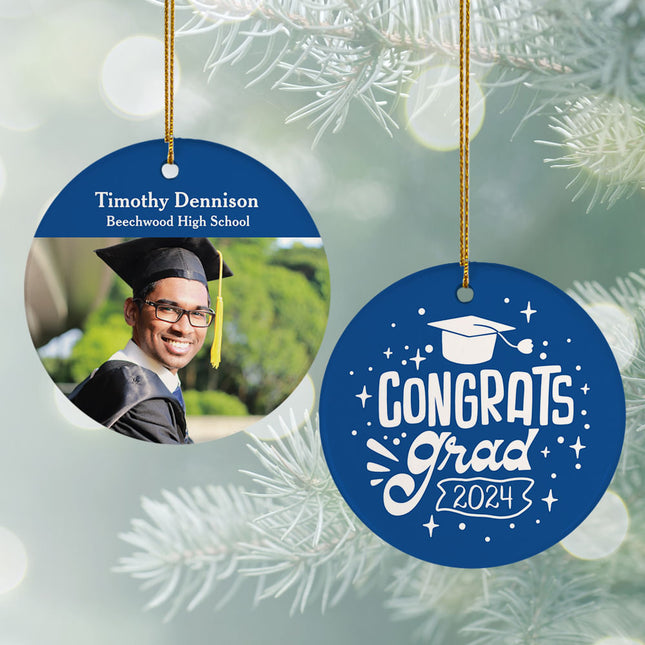 holiday personalized congrats graduate christmas ornament – Christmas ornament, holiday tree decoration or gift