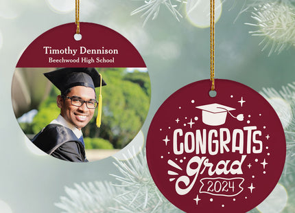 custom personalized congrats graduate christmas ornament – Christmas ornament, holiday tree decoration or gift