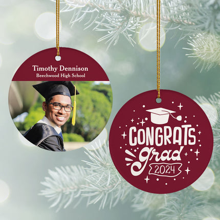custom personalized congrats graduate christmas ornament – Christmas ornament, holiday tree decoration or gift
