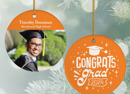 decorative personalized congrats graduate christmas ornament – Christmas ornament, holiday tree decoration or gift