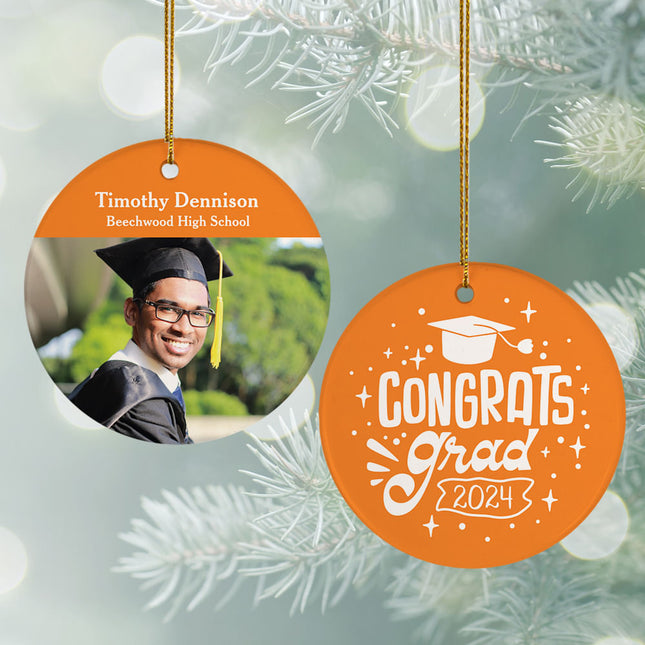 decorative personalized congrats graduate christmas ornament – Christmas ornament, holiday tree decoration or gift