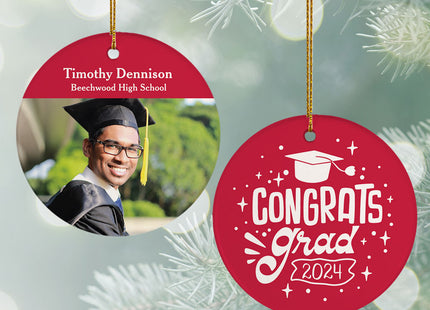 custom personalized congrats graduate christmas ornament – Christmas ornament, holiday tree decoration or gift