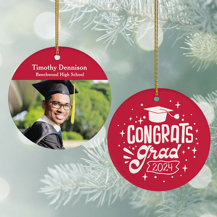 custom personalized congrats graduate christmas ornament – Christmas ornament, holiday tree decoration or gift