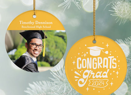 engraved personalized congrats graduate christmas ornament – Christmas ornament, holiday tree decoration or gift