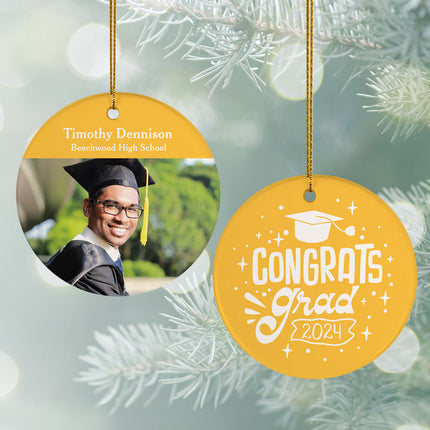 engraved personalized congrats graduate christmas ornament – Christmas ornament, holiday tree decoration or gift