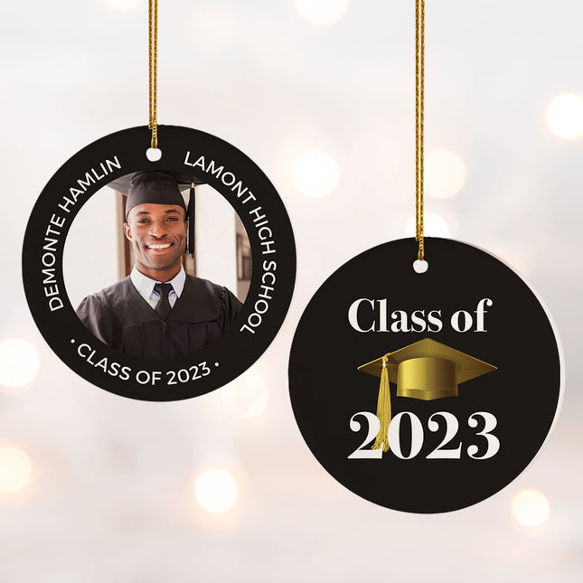 decorative personalized graduation photo christmas ornament – Christmas ornament, holiday tree decoration or gift