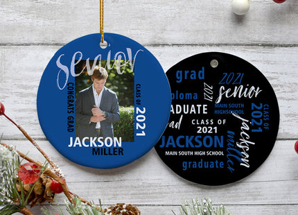 keepsake personalized graduation photo christmas ornament – Christmas ornament, holiday tree decoration or gift