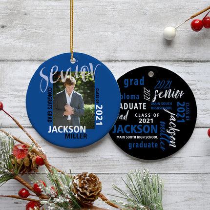 keepsake personalized graduation photo christmas ornament – Christmas ornament, holiday tree decoration or gift