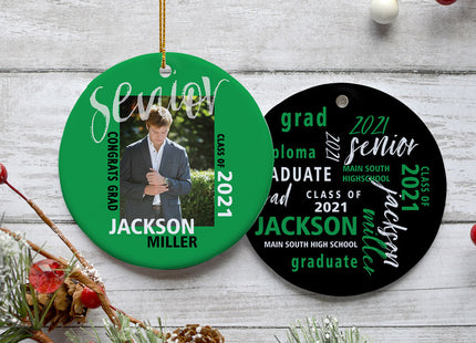 keepsake personalized graduation photo christmas ornament – Christmas ornament, holiday tree decoration or gift
