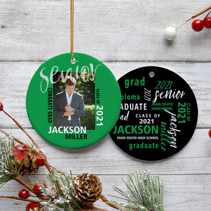 keepsake personalized graduation photo christmas ornament – Christmas ornament, holiday tree decoration or gift