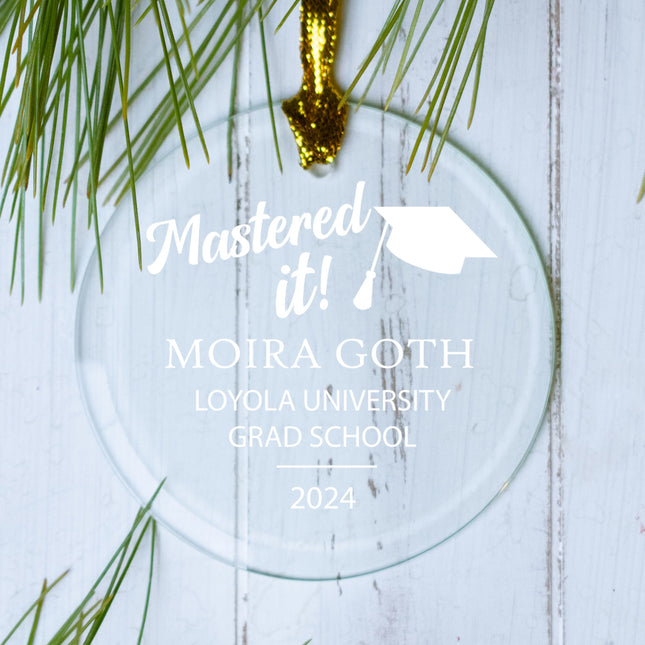 decorative personalized grad school christmas ornament – Christmas ornament, holiday tree decoration or gift